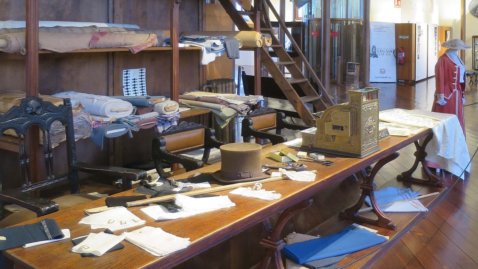 Un ufficio di mercante ricreato all'interno di Casa Botines